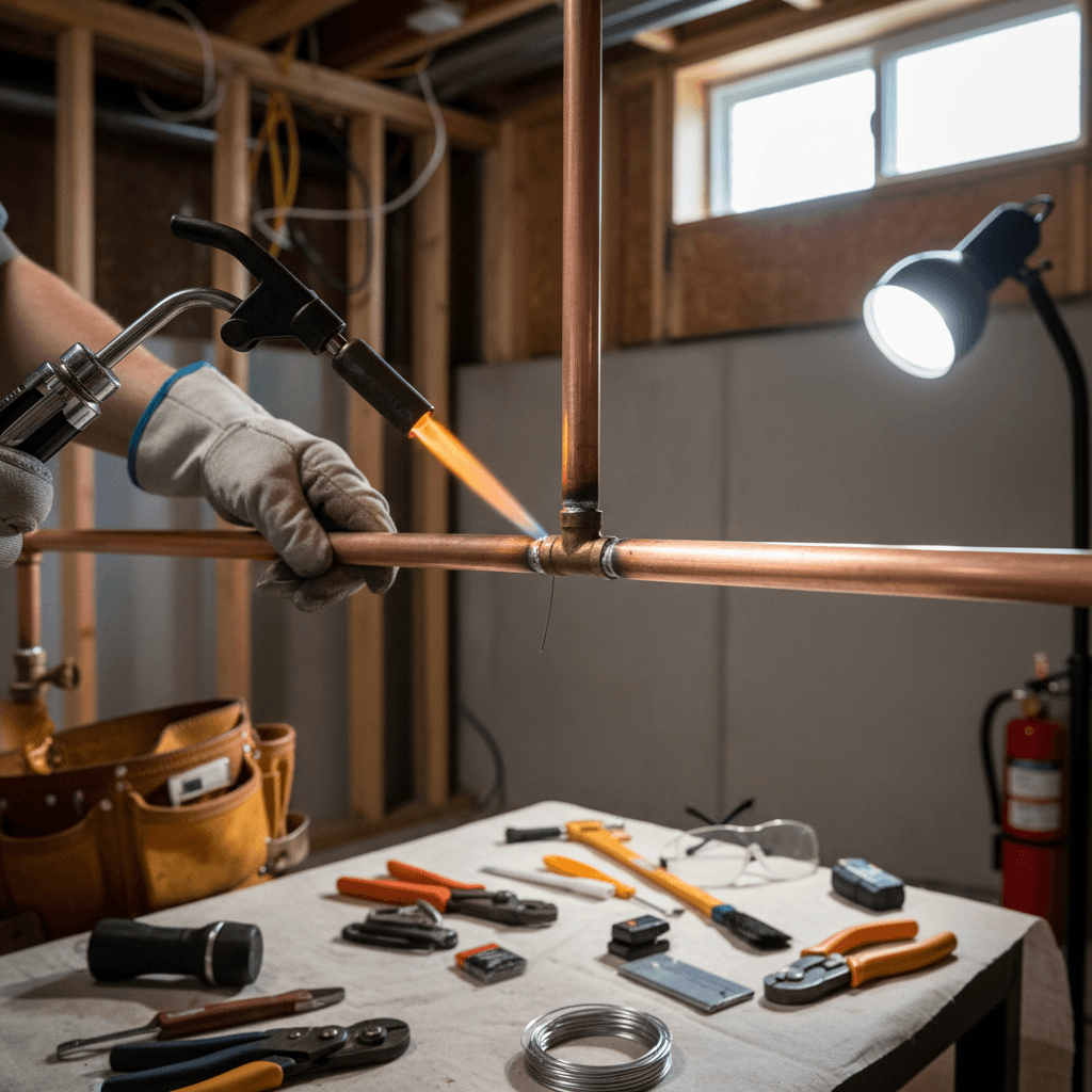 Copper pipe soldering